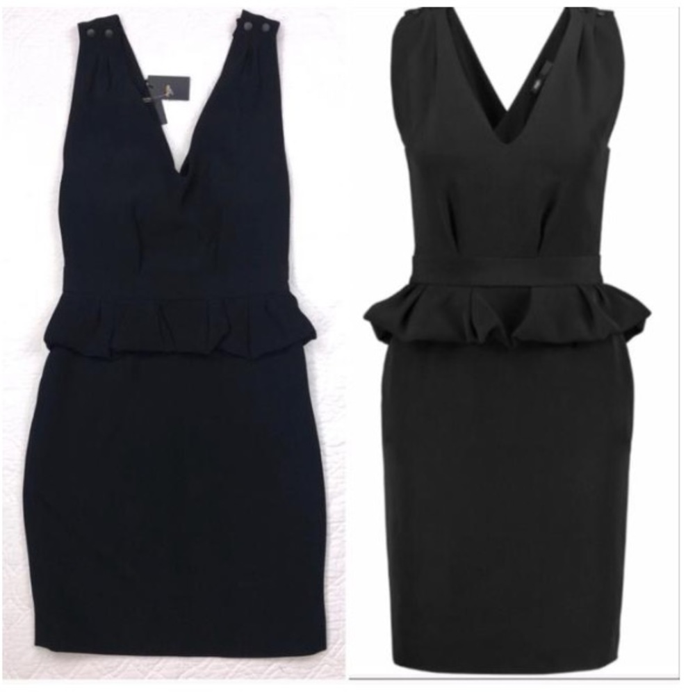 Maje Structured Black Peplum Sm Cocktail dress 👗